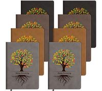 8 Pcs Life Tree Journal Refillable Writing Journal A5 PU Leather Notebook Vintage Notebook Writing Journals with Lined Paper Hardcover Executive Notebooks for Men Women Planner, 5.7 x 8.5 Inch