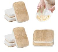 8 Pcs Loofah Sponges Washing Up Eco Kitchen Dish Sponge, Natural Cellulose Plastic Free Compostable Sponge for Dishes Pots Washing Kitchen Cleaning