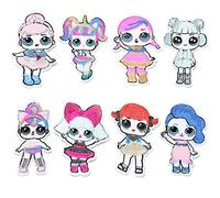 8 PCS/lot Dolls Embroidered Sew on Iron On Applique Sequin Patch for Jeans Clothing DIY Accessory