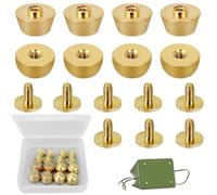 8 Pcs Luggage Flat Stud Rivet, 10 * 6mm Round Screw Studs, Handbag Feet Nailhead, Mushroom Rivet Studs, Dome Spikes Stud, Round Head Screw-Back Spike, for Clothing Shoes Leather Craft Belts Bags