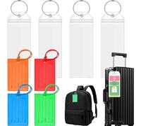 8 Pcs Luggage Tags, Cruise Luggage Holder Waterproof Clear Baggage Labels