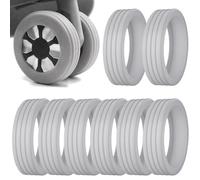 8 Pcs Luggage Wheel Covers, Silicone Silent Protection Cover,Carry on Luggage Suitcase Wheels Protector, Luggage Caster Cover for Most Carry-on Luggage with Spinner Wheels Luggage Accessories, Grey