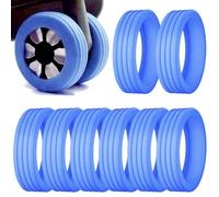 8 Pcs Luggage Wheel Covers, Silicone Silent Protection Cover,Carry on Luggage Suitcase Wheels Protector, Luggage Caster Cover for Most Carry-on Luggage with Spinner Wheels Luggage Accessories, Blue