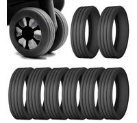 8 Pcs Luggage Wheel Covers, Silicone Silent Protection Cover,Carry on Luggage Suitcase Wheels Protector, Luggage Caster Cover for Most Carry-on Luggage with Spinner Wheels Luggage Accessories, Black