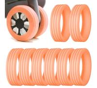 8 Pcs Luggage Wheel Covers, Silicone Silent Protection Cover,Carry on Luggage Suitcase Wheels Protector, Luggage Caster Cover for Most Carry-on Luggage with Spinner Wheels Luggage Accessories, Orange