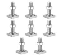 8 Pcs M8×30mm T-Track Bolts Set, Square T-Slot Screws with Nuts & Washers | Adapter fasteners for roof rack rail carrier, complete bolt-nut-washer kit for T-slot track installation.
