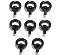8 Pcs M8 Eye Bolts Heavy Duty, 304 Stainless Steel black Lifting Ring Eye Bolts with Thread, Eyebolt Male Screws for Living Lifting and Various Engineering Equipment Anchor Bolt Set