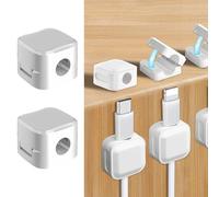 8 PCS Magnetic Cable Clips,Desk Cable Clips Management Cord Organizer Holder Self Adhesive Cable Tidy Clips Magnetic Cable Holder for Nightstand Kitchen Appliances Office Supplies