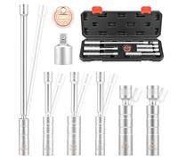8 Pcs Magnetic Spark Plug Socket Set 9/16" 5/8" 13/16" 14mm 3/8" Adapter and Gap Gauge CR-V Spark Plug Socket for Mechanic