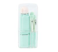 8 Pcs Makeup Brush Set with Soft Bristles Retractable Powder Brush Portable Travel-Friendly Brushes in Coconut Milk White Includes Storage Box