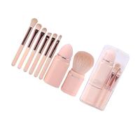 8-Pcs Makeup Brushes Set Soft Bristle Retractable Powder Brushes Mini Portable Makeup Brushes for Travel (Light Beige)