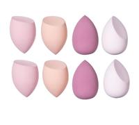 8 Pcs Makeup Sponge Blender with 1 Clear Plastic Sponge Case, Professional Non Latex Beauty Applicator, Set for Cream, Liquid and Foundations, Comes for 3 Shapes (Pink Set)