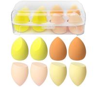 8 PCS Makeup Sponge, Super Soft Beauty Blender Sponge, Latex Free Multicolor Sponges for Powder Cream and Liquid, Set Professional Makeup Tools with Storage Box