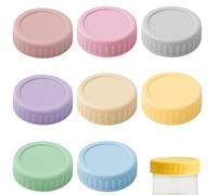 8 Pcs Mason Jar Lids - Colorful Leak Proof Canning Lids for Ball Kerr Jars, Regular Mouth Canning Jar Lid with Silicone Rings, Rust Free Food Storage Container Lid