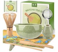 8 PCS Matcha Set, Matcha Whisk Kit with Matcha Bowl, Whisk, Holder, Bamboo Scoop, Scoop Rest, Spoon, Sifter, Towel, Authentic Tea Ritual, Gift for Beginners and Enthusiasts