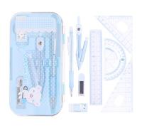 8 Pcs Math Geometry Set,Compass Protractors Square Set Math Geometry Set Kids Stationery Gifts(Random Color)