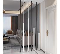 8 Pcs Metal Room Divider s Floor-to-Ceiling Adjustable Privacy Partits for Modern Office & Restaurant Decor Columnar Design Black & White 105cm/41.3"