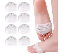 8 PCS Metatarsal Pads for Women and Men, Reusable Ball of Foot Cushions Cushion Pads Anti-Slip Big Toe Support for Metatarsalgia Neuroma Mortons Neuroma Pad Atrophy Burning Sensations Relieve Pain