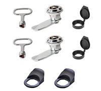 8 pcs Meter Box Latch kit, Wheelie bin Lock,Gas Meter Box Lock for 3/4" Cylinder Length and Max 3/8" Panel Thickness,Dust Cover Waterproof Caps Fit for 22mm Dia Cam Lock 2pcs and 2pcs Accessories.