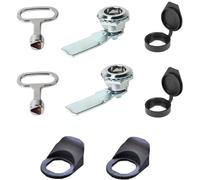 8 Pcs Meter Box Lock Kit With Wheelie Bin and Gas Meter Box for 3/4" Cylinder Length, Max 3/8" Panel Thickness - Dust Cover Waterproof Caps Fit for 22mm Dia Cam With Accessories