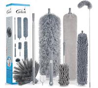 8 PCS Microfiber Feather Duster, Extendable Washable Cobweb Duster with 100 inches Long Telescopic Duster for Cleaning Ceiling Fan,Blinds, Furniture & Cars