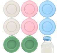 8 PCS Milk Bottle Tops Reusable Silicone Caps Replacement Glass Milk Bottles Lids Leakproof Milks Bottles Lids Dishwasher Bottle Top Multicolour Accessories for UK One Pint Milk Glass Bottles