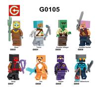 8 PCS Minecraft My World Series Diver Ninja Trainer Fox Building Block Minifigures Toys