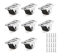 8 Pcs Mini 0.5 Inch Little Rubber Rolling Wheels with Fixed Steel Top Plate Rubber Low Profile Caster Wheels for Small Appliances Furniture DIY Project