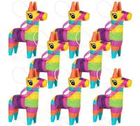 8 PCS Mini Cinco de Mayo Pinatas, 5.51 x 1.97 x 7.28 Inches Cinco de Mayo Decorations, Colorful Donkey Mexican Fiesta Party Decorations, Donkey Pinata for Table Home Office Taco Tuesday Event