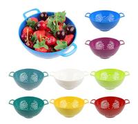 8 Pcs Mini Colander for Kitchen, Colored Plastic Strainer Small Fruit Strainer Bowl with Double Handles, Durable Berry Colanders Food Strainers for Fruits Vegetable Pasta Kitchen