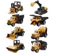 8 Pcs Mini Construction Vehicles,1:64 Scale Pull-Back Construction Vehicle Toy Set Vehicle,Crane, Excavator, Cem Engineering