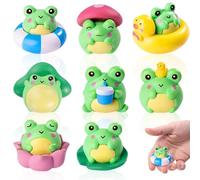 8 PCS Mini Frog Ornament, Mini Resin Animals, Miniatures Frog Animal Figures for Micro Garden Landscape Accessories, Kawaii Mini Frogs for Desktop Decoration