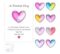 8 PCS Mini Heart Keepsake Cards, Pocket Hug, Long Distance Comfort Gifts for Friends, Lovers, and Students, Positive Encouragement for Birthdays, Valentine's Day, and Back to School