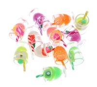 8 Pcs Miniature Dollhouse Drink Set - Resin Glass Cups & Fruit Beverage Bottles, 1:12 Scale Simulated Summer Drinks for DIY Crafts, Jewelry Making, Mini House Bar Décor & Collectible Accessories