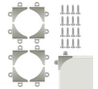 8 Pcs Mirror Corner Brackets Kit - Picture Holder for Wall, Metal Nickel Plated Fastening Clip for Fixing Bathroom Glass, Hanging Pictures With Screw Holes 30mm x 30mm x 5mm