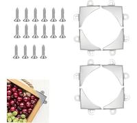 8 Pcs Mirror Corner Brackets Nickel Metal Mirror Corner Fastening Bracket Wall Picture Frame Protection Corners Mirror Holder Clips for Fixing Bathroom Glass Mirror Hanging Pictures (30.3x5.5mm)