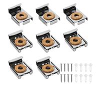 8 Pcs Mirror Fixings - Spring Loaded Mirror Hanging Kit, Heavy Duty Mirror Brackets, Mirror Clips with Screws and Dowels for Frameless Wall Mirrors in Bathroom, Living Room, and Public Spaces