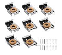 8 Pcs Mirror Fixings - Spring Loaded Mirror Hanging Kit, Heavy Duty Mirror Brackets, Mirror Clips with Screws and Dowels for Frameless Wall Mirrors in Bathroom, Living Room, and Public Spaces