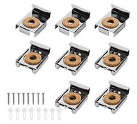 8 Pcs Mirror Fixings - Spring Loaded Mirror Hanging Kit, Mirror Brackets with Dowels and Screws, Heavy Duty Mirror Brackets, Suitable for Mirrors in Bathrooms and Toilets,Silver