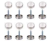 8 Pcs Mirror Screws, 16mm Brushed Stainless Steel Decorative Cap Metal Nail for Bath Plates Mirror Tables Wardrobes Furniture, Brushed Stainless Steel