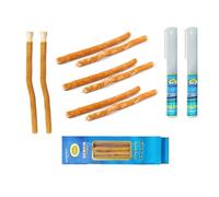 8 Pcs Miswak Sticks with 2 Holders for Cleaning Teeth - Vacuum Sealed Natural Flavored Tooth Brush - Traditional Chew Sticks for Teeth Whitening, Oral Health & Fresh Breath || Pack of 10