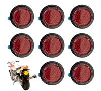 8 Pcs Motorcycle Reflectors, Red Self Adhesive Round Reflectors, 24mm Mini License Plate Reflectors, Stick on Reflectors, Circular Rear Reflector Accessories for Motorcycle Bicycle Electric Vehicle