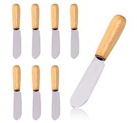 8 Pcs Multi-Function Butter Knives Stainless Steel Wide Butter Spreaders with Imitation wood handle for Cheese Butter Cream
