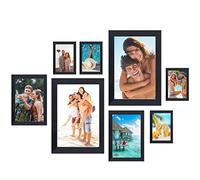 8 Pcs Multi Photo Frames Set Multiple Size Photograph, Black Picture Frame For Tabletop or Wall Décor, Gallery Photo Frames 8x10, 4x6, 5X7