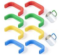 8 PCS Multicoloured Silicone Sleeves for Milk Frothing Jug, 8cm x 2cm Heat Resistant Non-Slip Handle Covers for Barista Use in Coffee Shop, Home