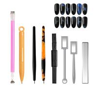 8 PCS Nail Magnet Cateye Tool Set, Cat Eye Gel Nails Polish Magnetic Stick Pen Art Tools, Double-Head Women Nails Magnets Wand Strong Suction Board for DIY 3D