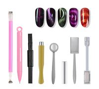 8 PCS Nail Magnet Tool Set, Strong Magnet Nail Art Pen Tool, Cat Eye Magnet Stick Dotting pens, Plate Wand Board Strong Suction Nail Magnet for DIY Magic 3D Magnetic Cats Eyes Polish UV Gel