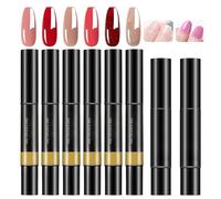 8 Pcs Nail Pens Polish with Base and Top Coat Quick Dry 3 in 1 Nail Varnish Pens for Real Nails,Non UV Gel Polish Women Home DIY and Professional Manicure Use