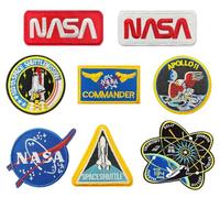 8 PCS NASA Space Explore Astronaut Iron On Patch, Sew on Kids and Adult Space Travel Shuttle Embroidered Patches for Jackets Backpacks Caps Hats Bags Clothing Coats Pants
