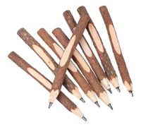 8 Pcs Natural Wooden Twig Pencils - 5.11 Inch Handcrafted Rustic Bark, Smooth-Writing Eco-Friendly School & Office Supplies